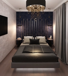 Bedroom design wallpaper in dark colors