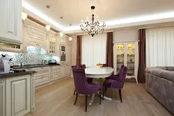 Интерьер кухни гостиной современная классика