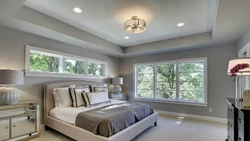Bedroom interior with low ceilings