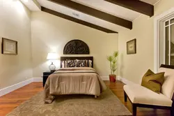 Bedroom interior with low ceilings
