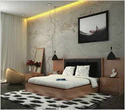 Modern walls in the bedroom photo