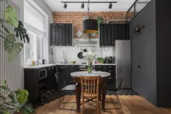 Loft uslubidagi oshxonalar kvartiralarda haqiqiy fotosuratlar