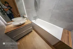 Дизайн ванны мрамор дерево бетон