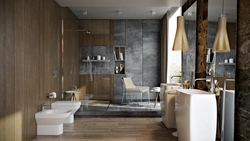 Hamam dizaynı mərmər ağac beton