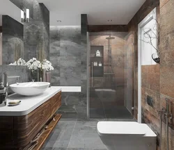 Hamam dizaynı mərmər ağac beton