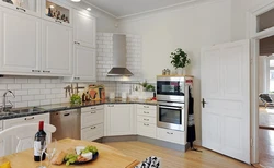 Дызайн белая кухня скандзі