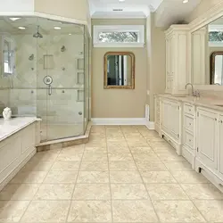 Tile floor design for kitchen and bathroom