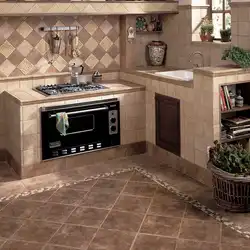 Tile floor design for kitchen and bathroom
