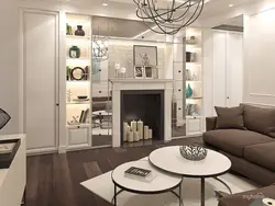 Living room design in Khrushchev if it is a walk-through
