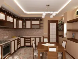 Brown and beige kitchen design