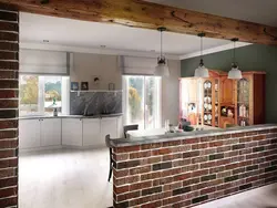 Кухни из кирпича с фото все