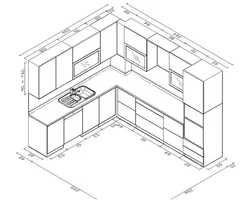 Modern kitchen design with drawings