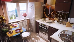 Kitchen Design 6 Meters With Refrigerator With Balcony