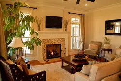 Small living room fireplace design