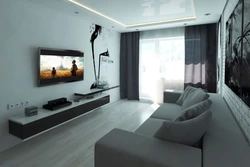 Kiçik salonda minimalist interyer