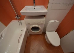 Toilet with bath in Khrushchev 3 sq m photo