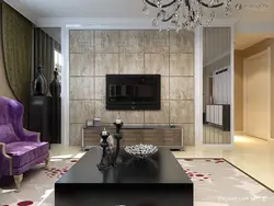 Living room interior design with tiles