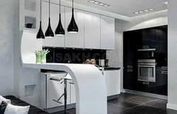 Corner Black And White Kitchens In The Interior Photo