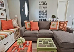 Coral living room interior photo