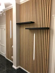 Wooden slats in the hallway design