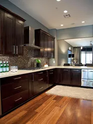 Wallpaper color for dark kitchen photo