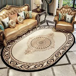 Oval Carpet In The Living Room Interior