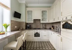 Dark light kitchen interior photo