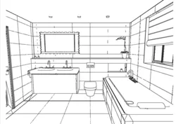Bathroom interior pencil