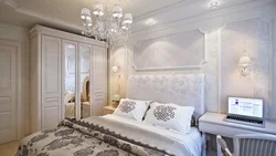 Bedroom in neoclassical style in light colors photo