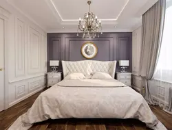 Bedroom in neoclassical style in light colors photo