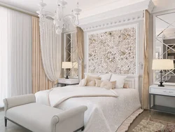 Bedroom in neoclassical style in light colors photo