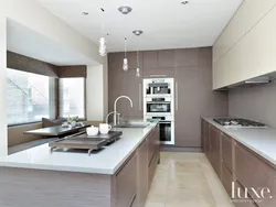 Kitchen in gray brown tones design photo