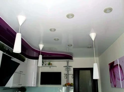 Design of suspended ceilings in the kitchen 12 sq m