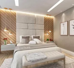 Bed headboard design in the bedroom modern style photo
