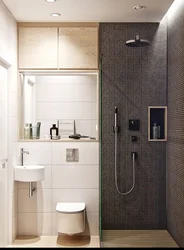 Bathroom Interior With Shower And Bathtub And Toilet