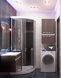 Bathroom interior with shower and bathtub and toilet