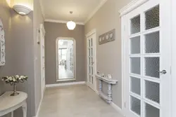 Hallway design with wallpaper for painting