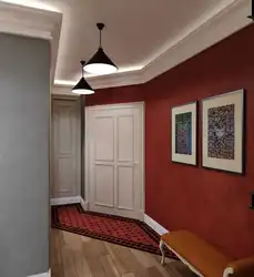 Hallway design with wallpaper for painting