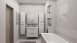 Bathroom design with rectangular tiles