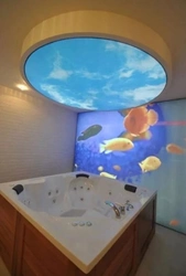 Photo of the ceiling in the bathroom photo printing