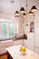 Chandelier for a small kitchen interior photo