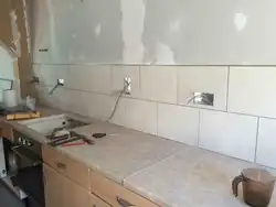 Sockets in the kitchen installation photo
