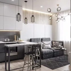 Interior kitchen living room 11 sq m