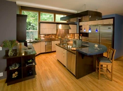 Kitchen design in the middle table