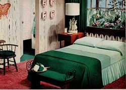 Retro bedroom interior