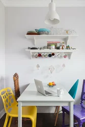Shelves In The Interior Of A Small Kitchen