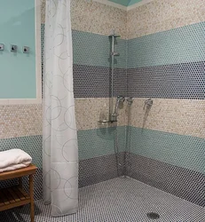 Bathroom Without Bathtub And Shower With Curtain Photo