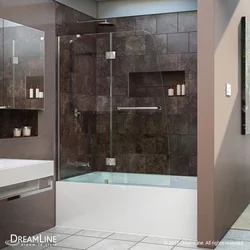 Bathroom Without Bathtub And Shower With Curtain Photo