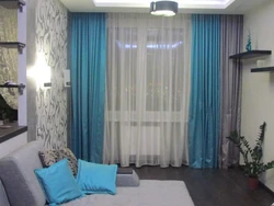 Curtain design for living room in two colors