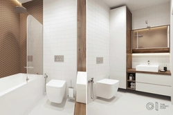 Photo white-brown bathroom